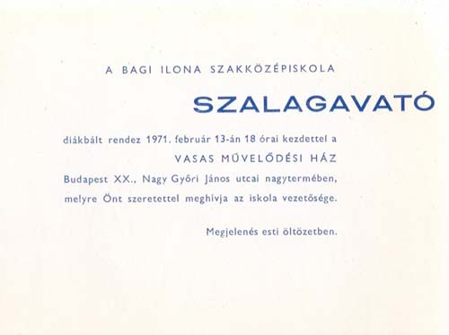 Szalagavat&oacute; 1971 IV. b